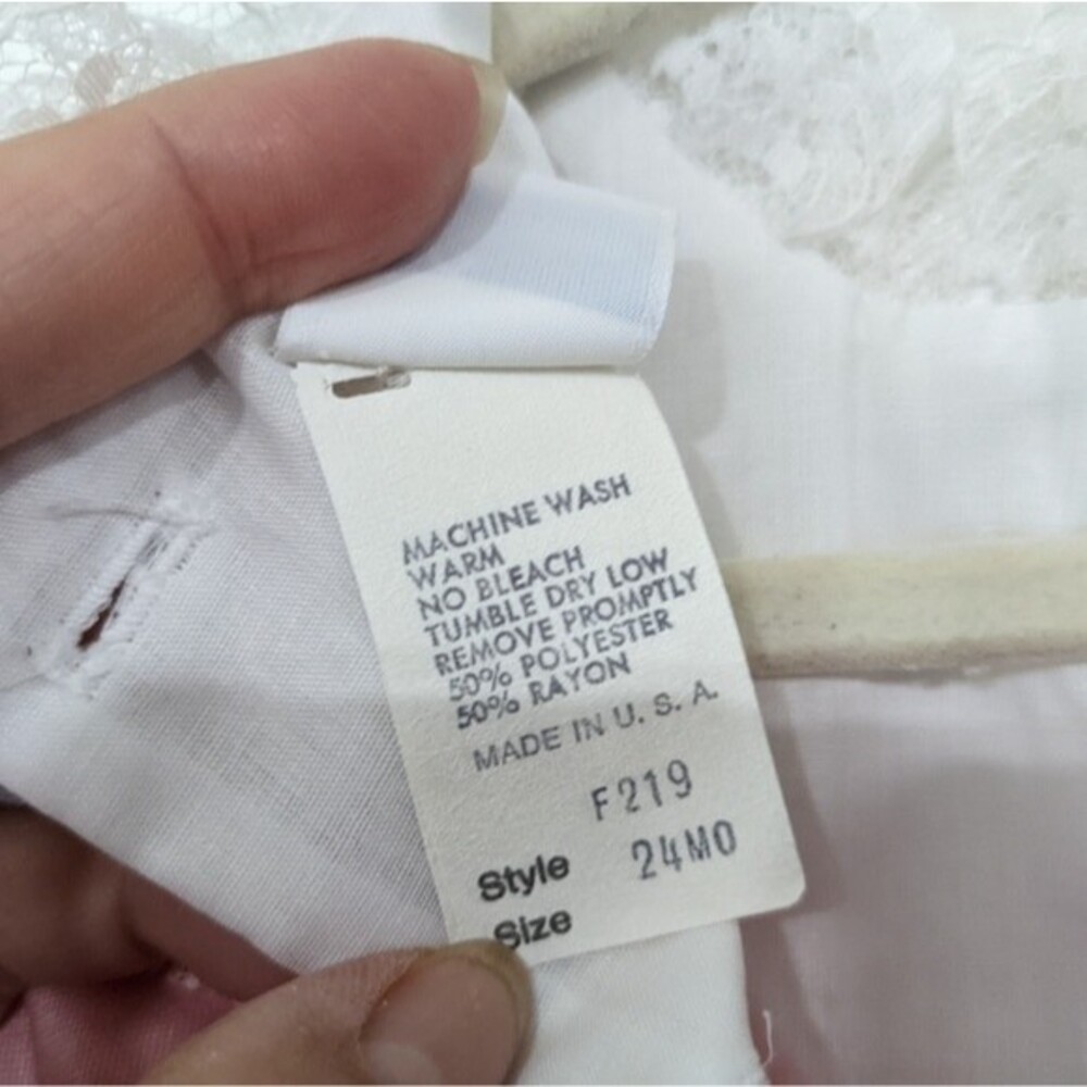 Vintage Bryan 24 Month Pink and White Dress - Picture 10 of 11